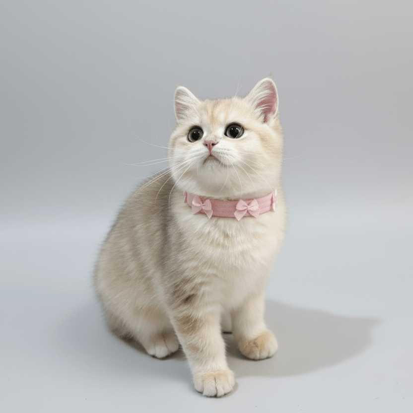 Bow Cat Collar | Suede Baby Pink 💘 - PAW LONDON