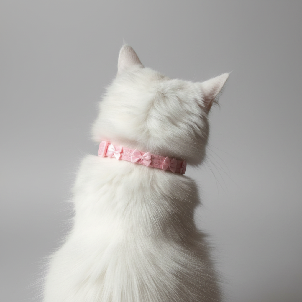 Bow Cat Collar | Suede Baby Pink 💘 - PAW LONDON