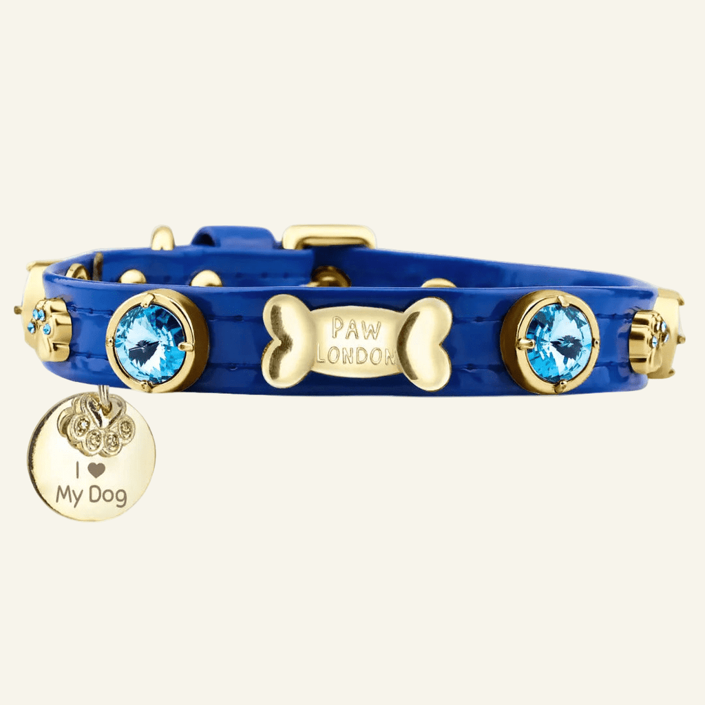 Capri Swarovski® Royal Blue Dog Collar 💎 - PAW LONDON