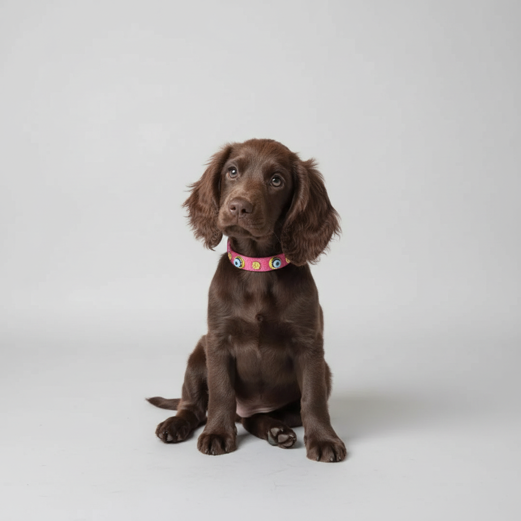 Suede Evil Eye Dog Collar | Hot Pink 💘