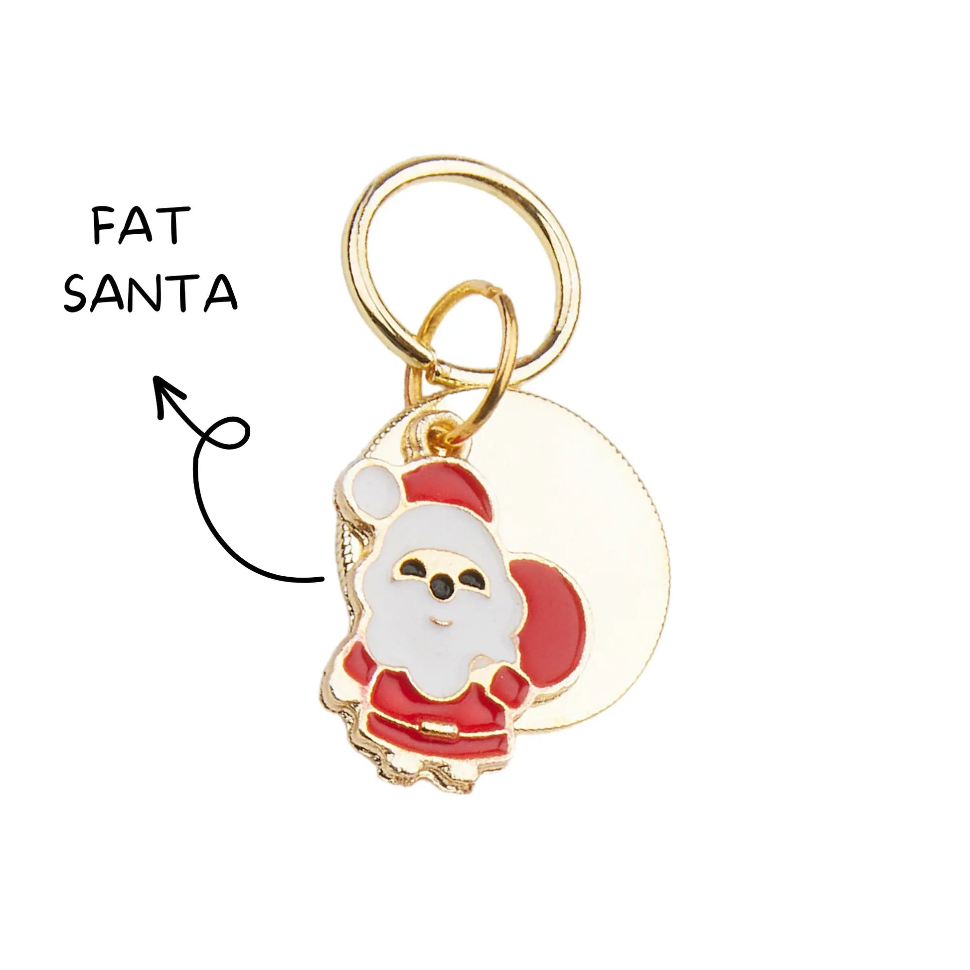 Christmas Dog ID Tag with Santa 2 | Free Engraving & Customizable Shapes for Pets - PAW LONDON