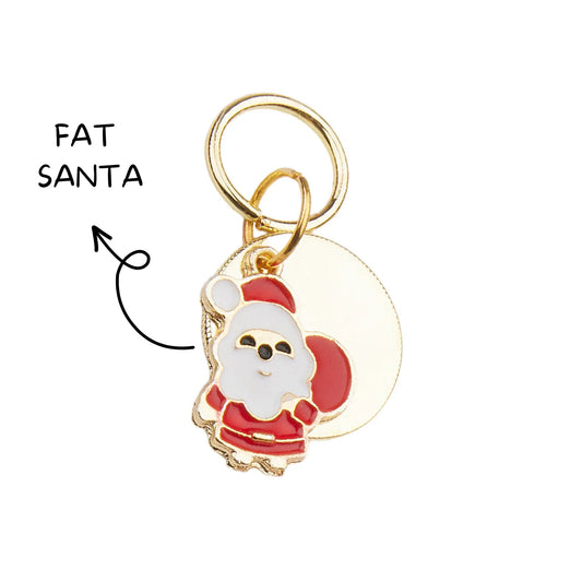 Christmas Dog ID Tag with Santa 2 | Free Engraving & Customizable Shapes for Pets - PAW LONDON