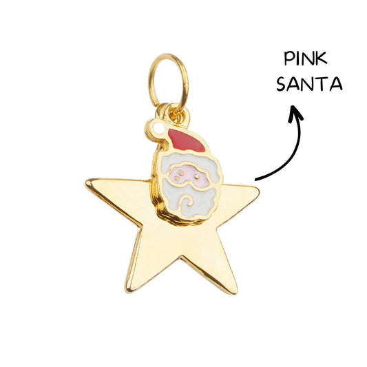 Christmas Dog ID Tag With Santa Charm | Custom Shapes & Free Engraving For Holiday Fun - PAW LONDON
