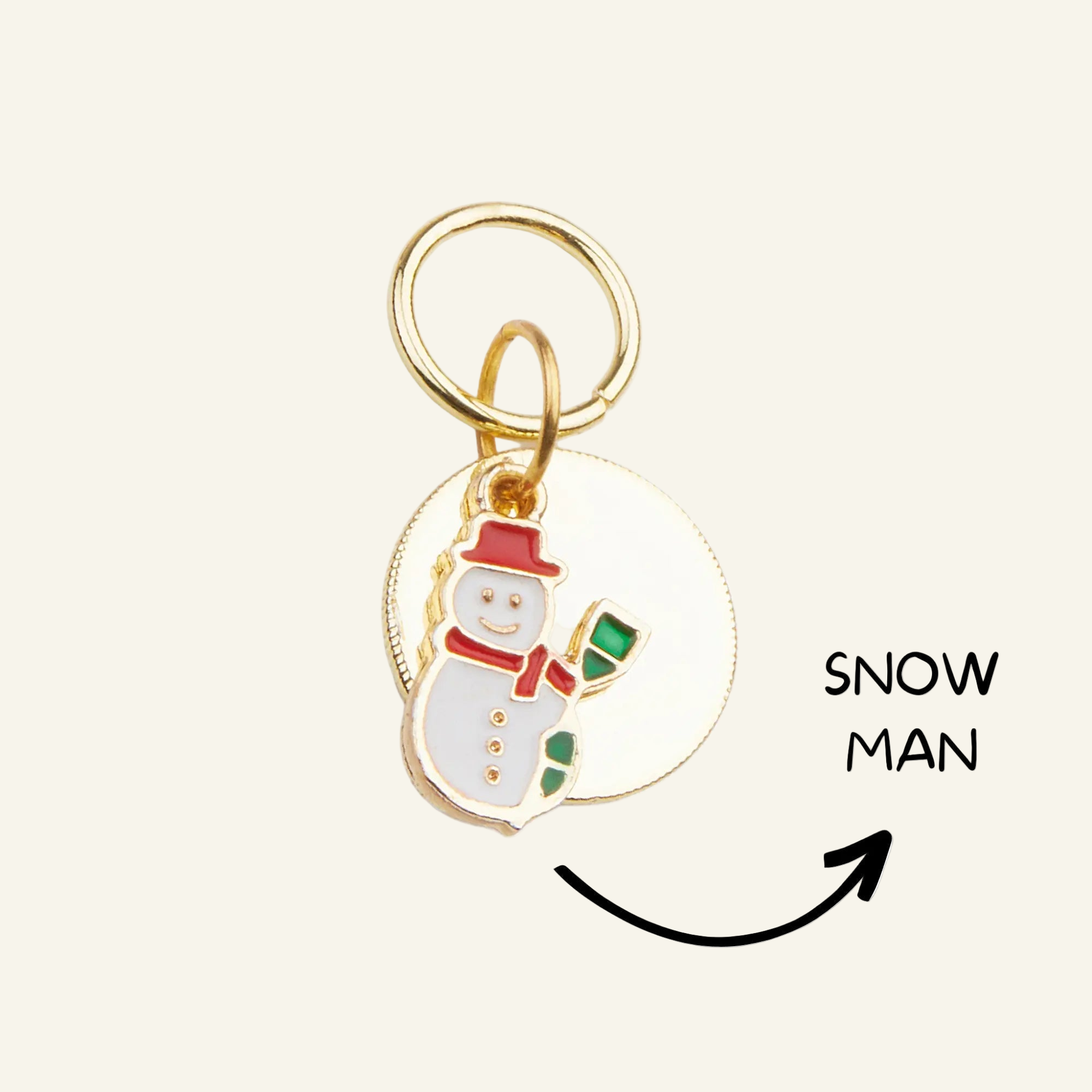 Christmas Dog ID Tag with Snowman Charm | Customizable Shapes & Free Engraving - PAW LONDON