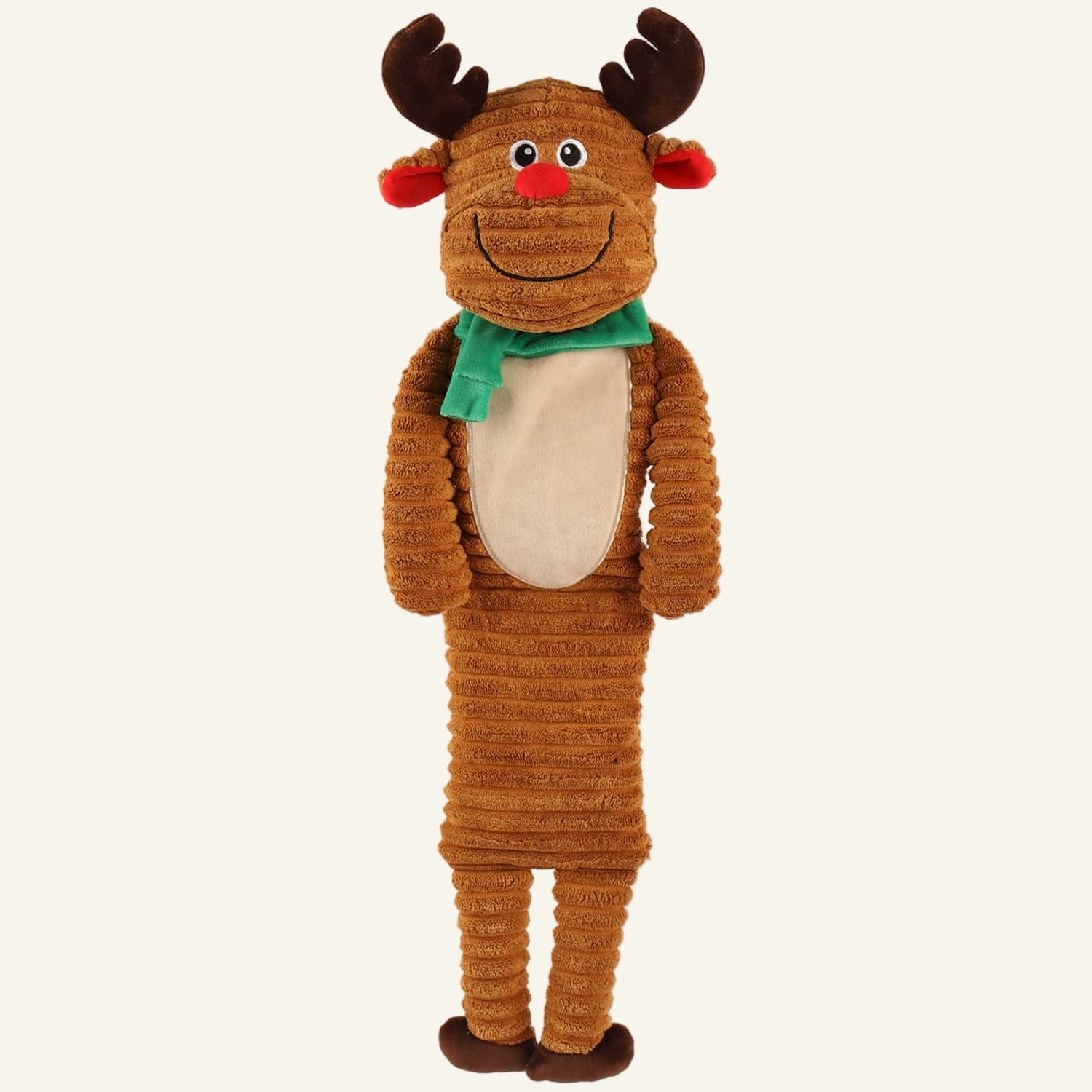 Christmas Long Body Squeaker Pet Toy | Reindeer - PAW LONDON