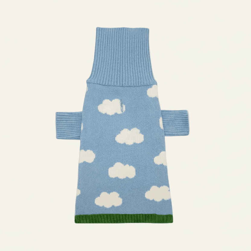 Cloud Theme Blue Soft Dog Sweater ☁️ - PAW LONDON