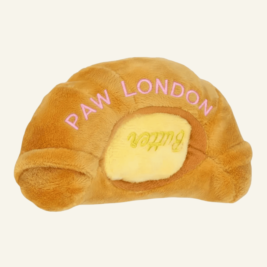 Croissant Plush Dog Toy | Mustard 🥐 - PAW LONDON