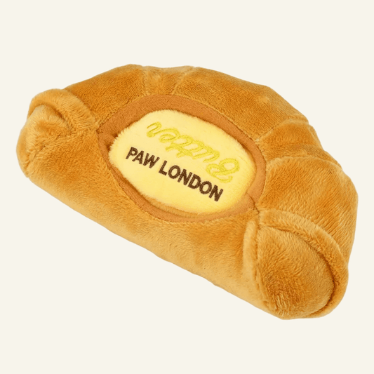 Croissant Plush Dog Toy | Mustard 🥐 - PAW LONDON