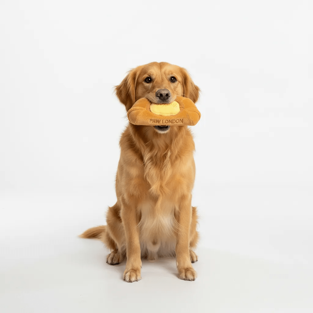 Croissant Plush Dog Toy | Mustard 🥐 - PAW LONDON