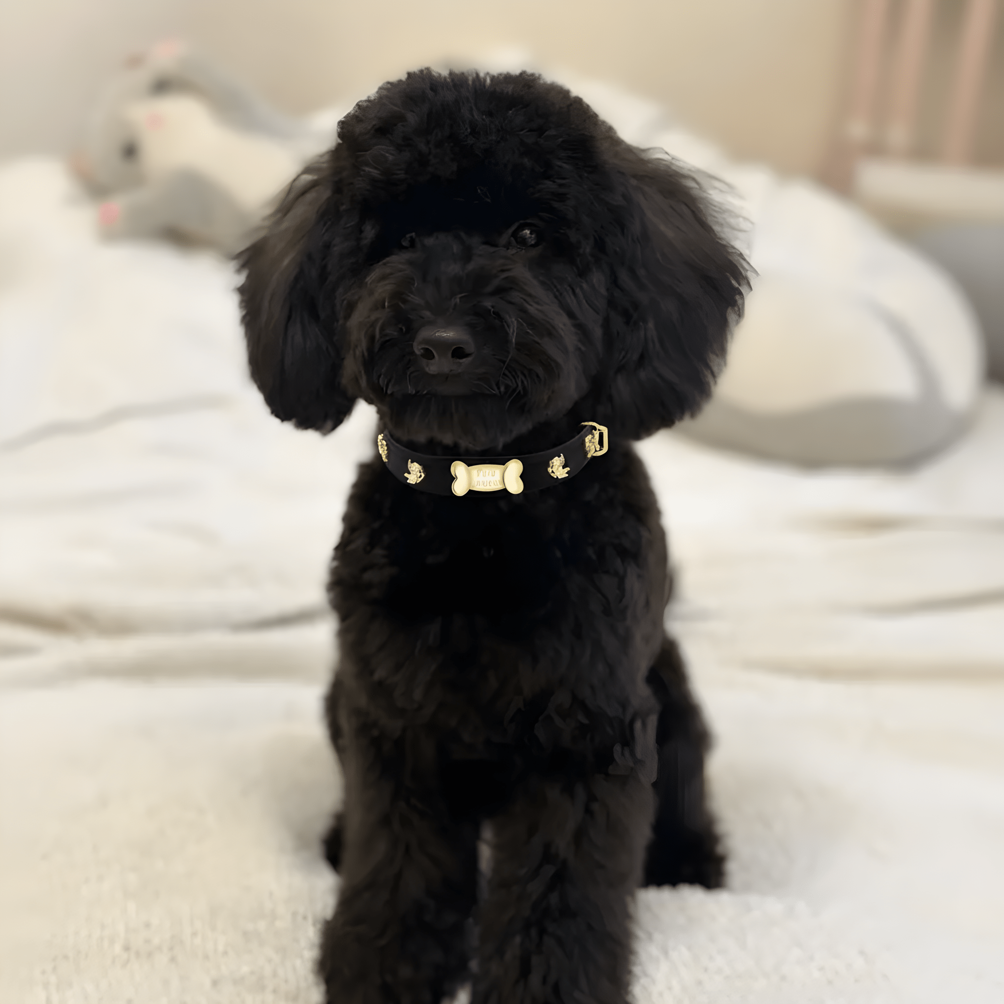 Cupid Gold Dog Collar 🏹 | BLACK - PAW LONDON