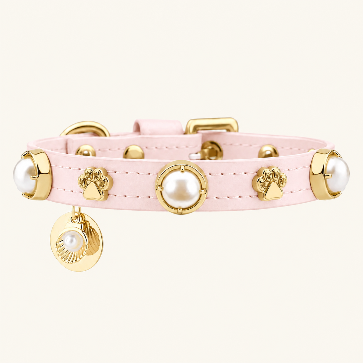 Shelly Pearl Dog Collar | Soft Pink