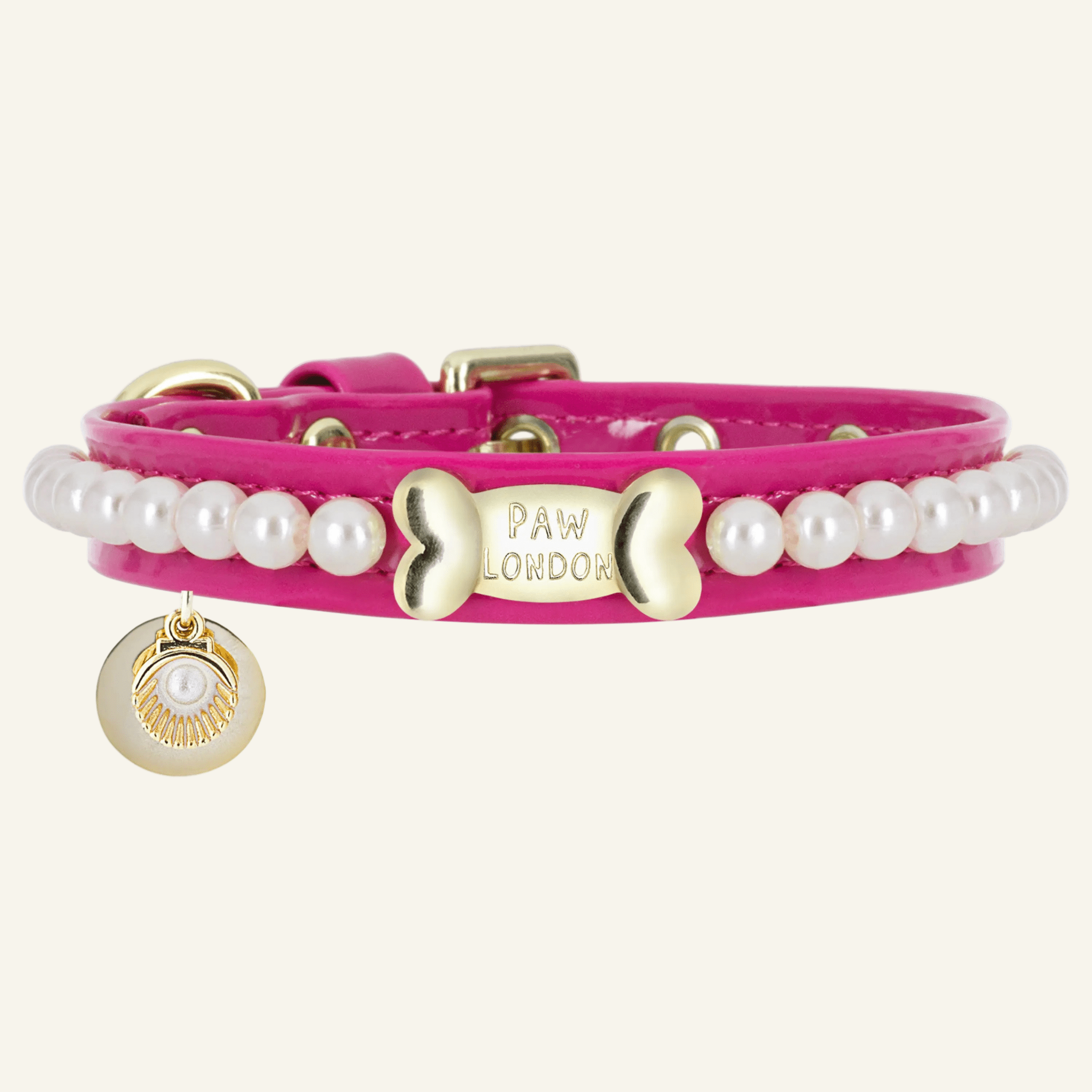 Diana Pearl Dog Collar Hot Pink 💕 - PAW LONDON