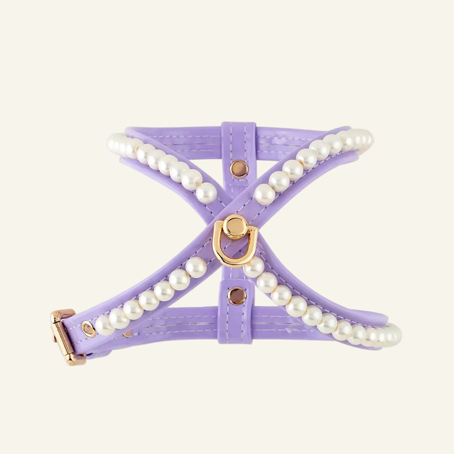 Diana Pearl Dog Harness With Pearls | Lilac 💘 - PAW LONDON