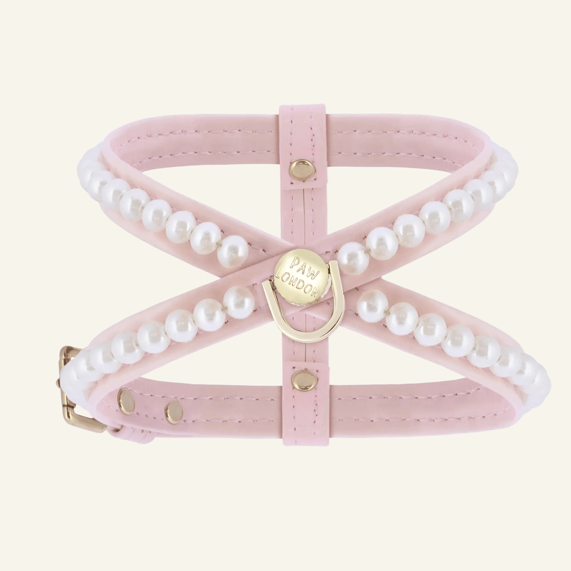 Diana Pearl Dog Harness With Pearls | Pink 💘 - PAW LONDON