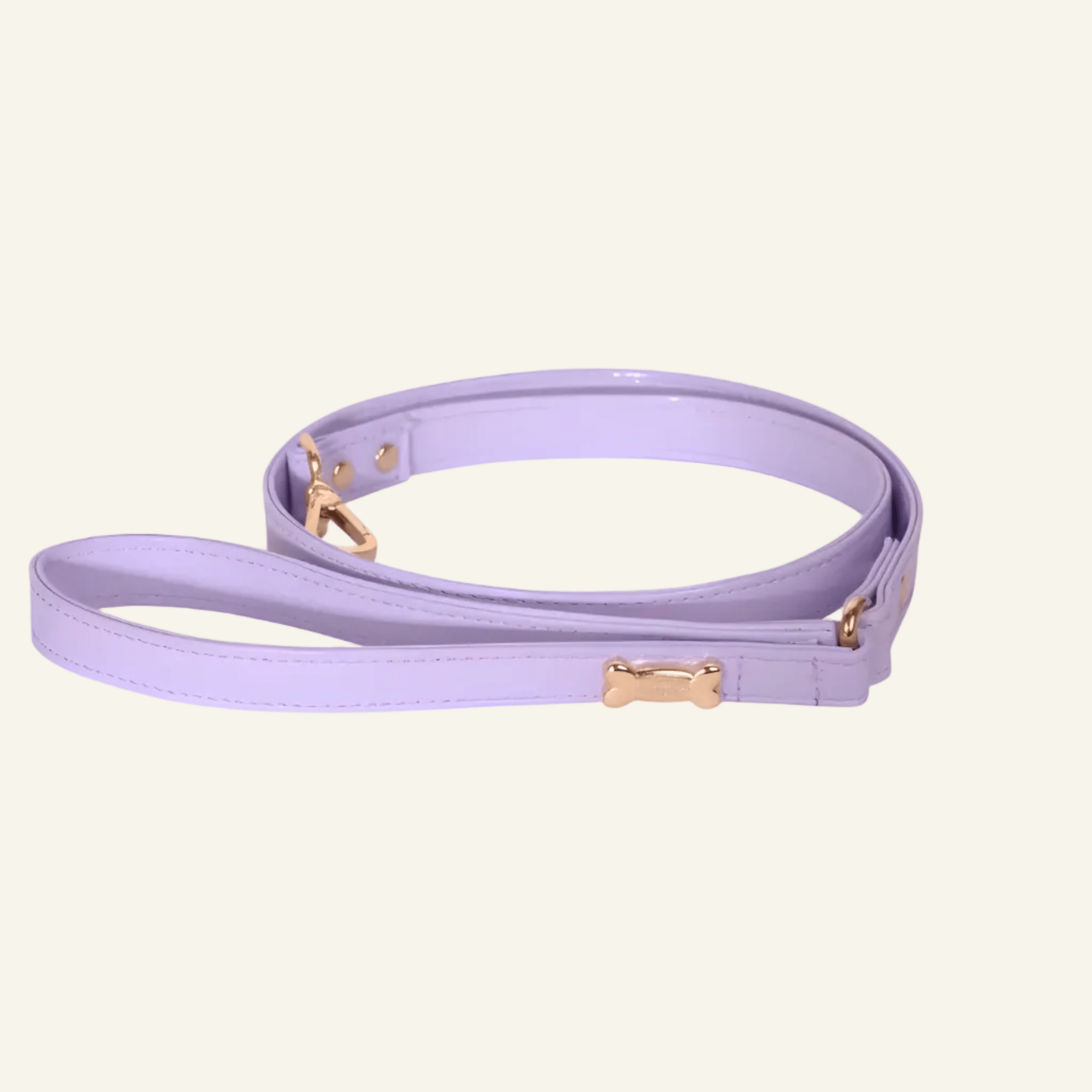 Dog Lead with Gold Plated Bone | Lilac - PAW LONDON