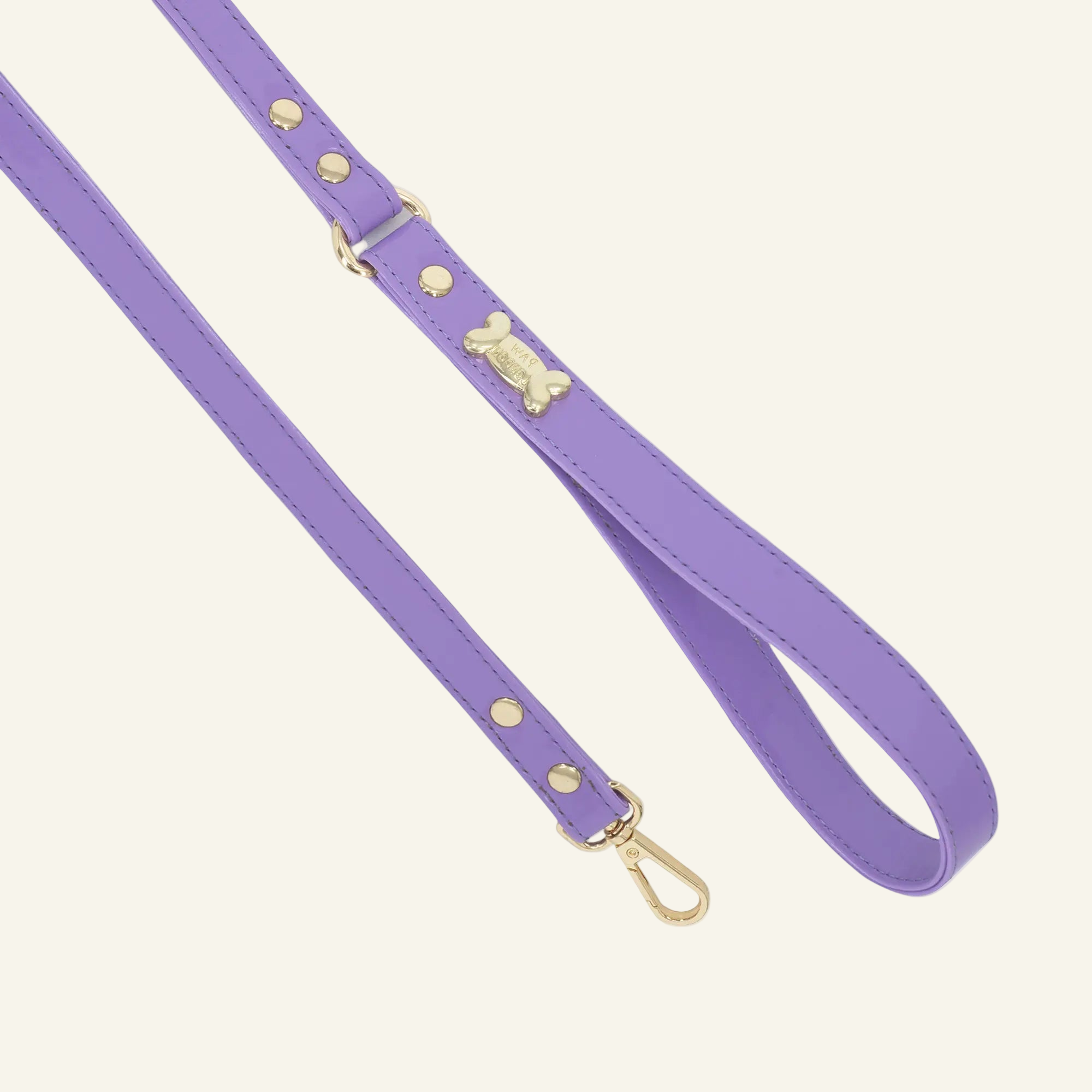 Dog Lead with Gold Plated Bone | Lilac 🐾 - PAW LONDON