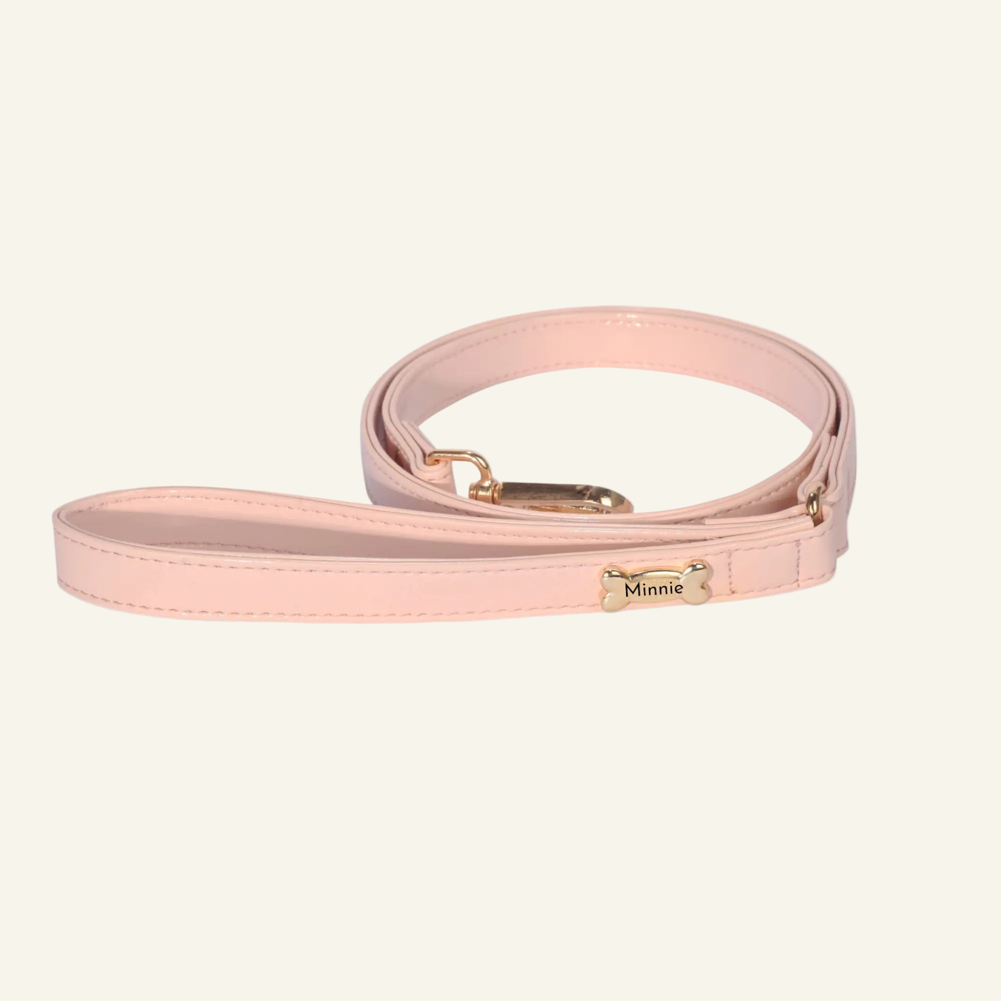 Dog Lead with Gold Plated Bone | Pink 🐾 - PAW LONDON