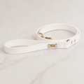 Dog Lead with Gold Plated Bone | White 🐾 - PAW LONDON