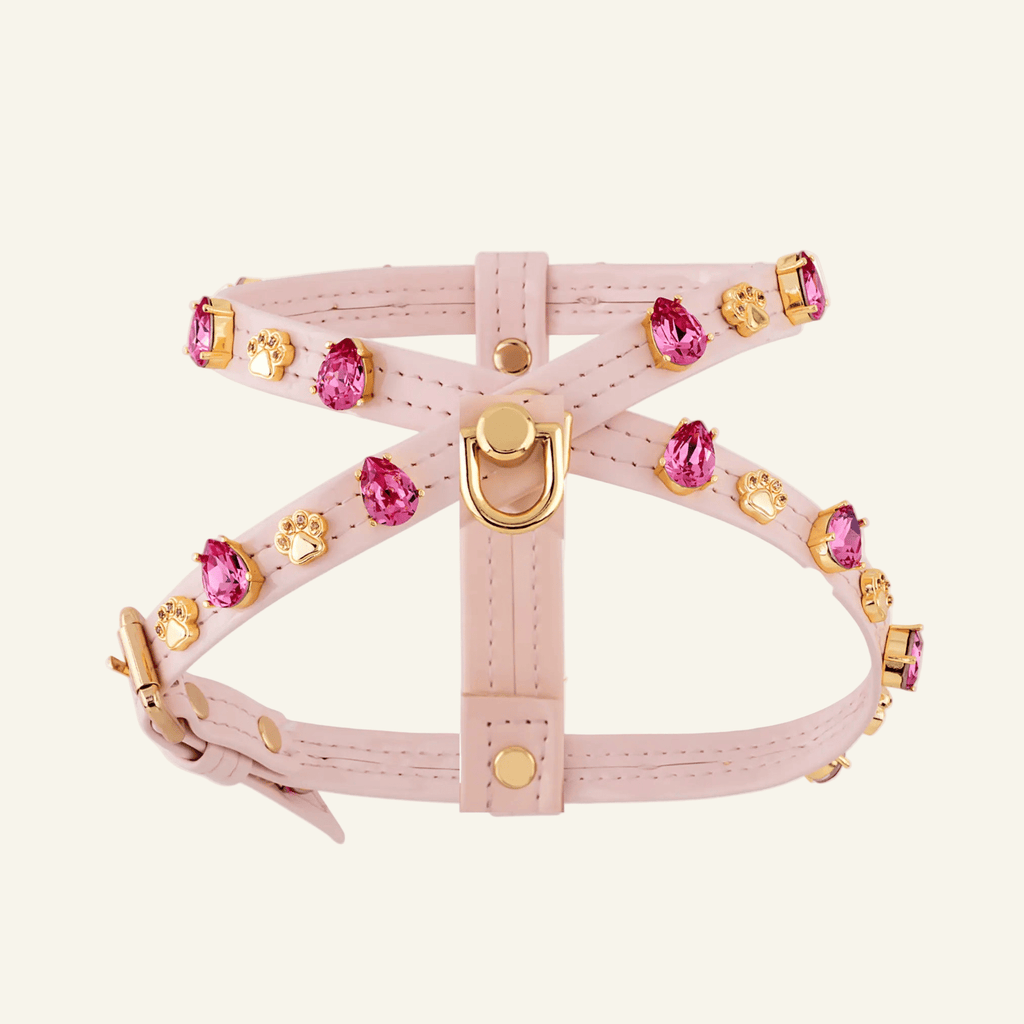 Emma Swarovski Baby Pink Dog Harness 💎 - PAW LONDON