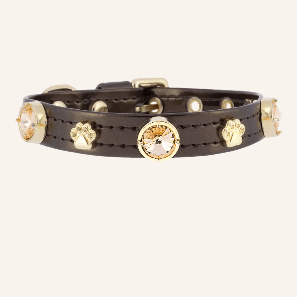 Espresso Swarovski® Brown Cat Collar - PAW LONDON