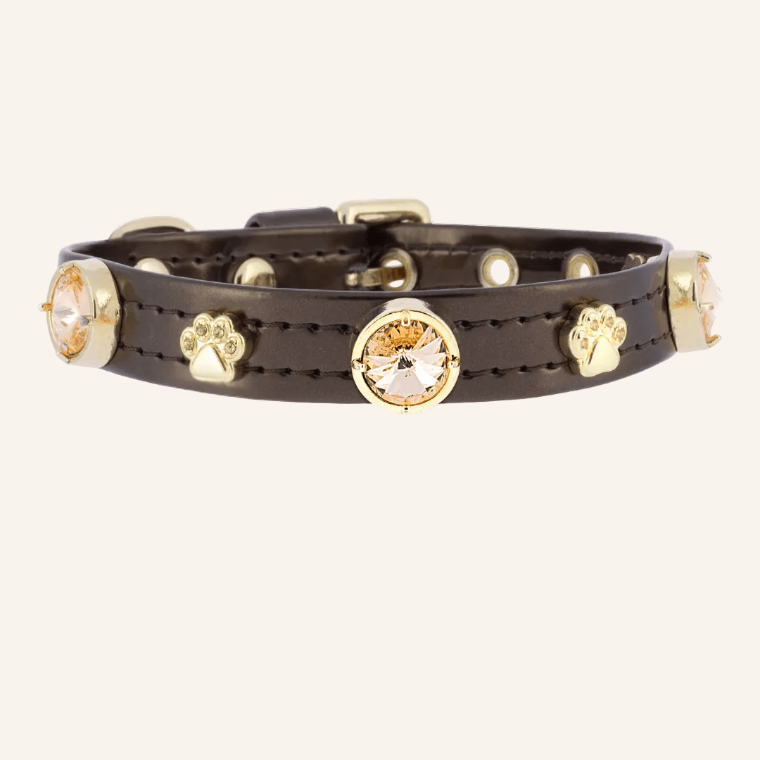Espresso Swarovski® Brown Cat Collar - PAW LONDON