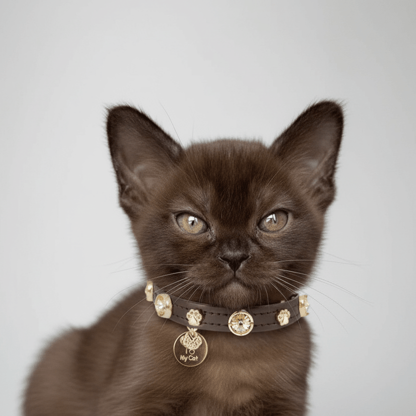 Espresso Swarovski® Brown Cat Collar - PAW LONDON