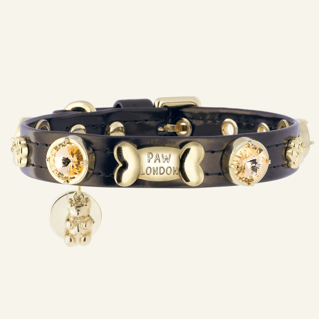 Espresso Swarovski Brown Dog Collar 💎 - PAW LONDON