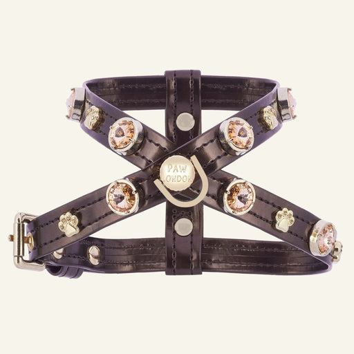 Espresso Swarovski Brown Dog Harness 💎 - PAW LONDON