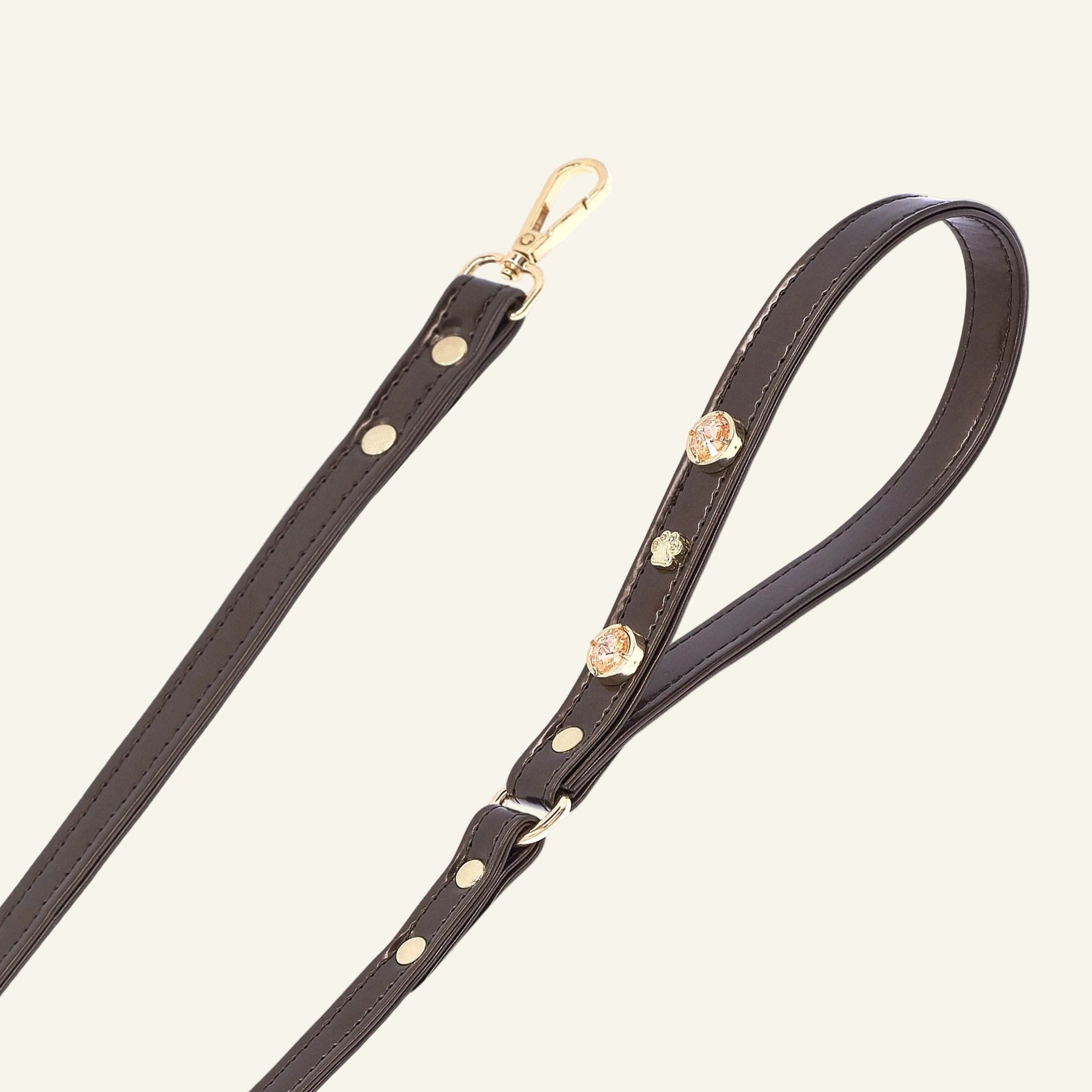 Espresso Swarovski Dog Lead 🐩 - PAW LONDON