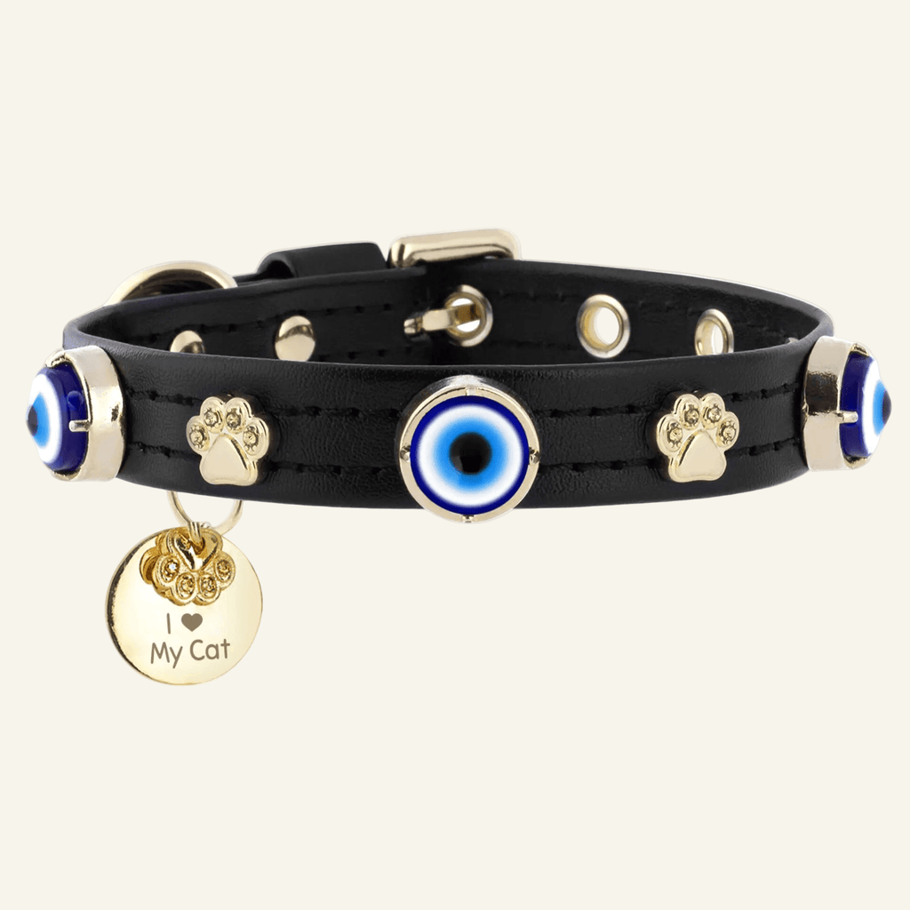 Evil Eye Cat Collar | Black - PAW LONDON