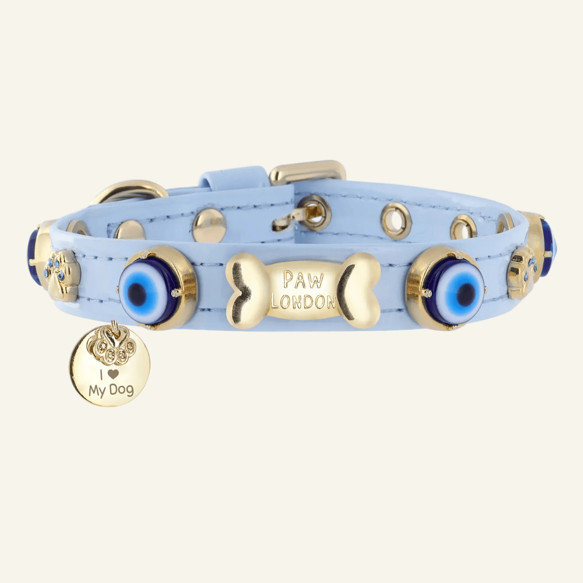 Evil Eye Dog Collar Baby Blue 🧿 - PAW LONDON