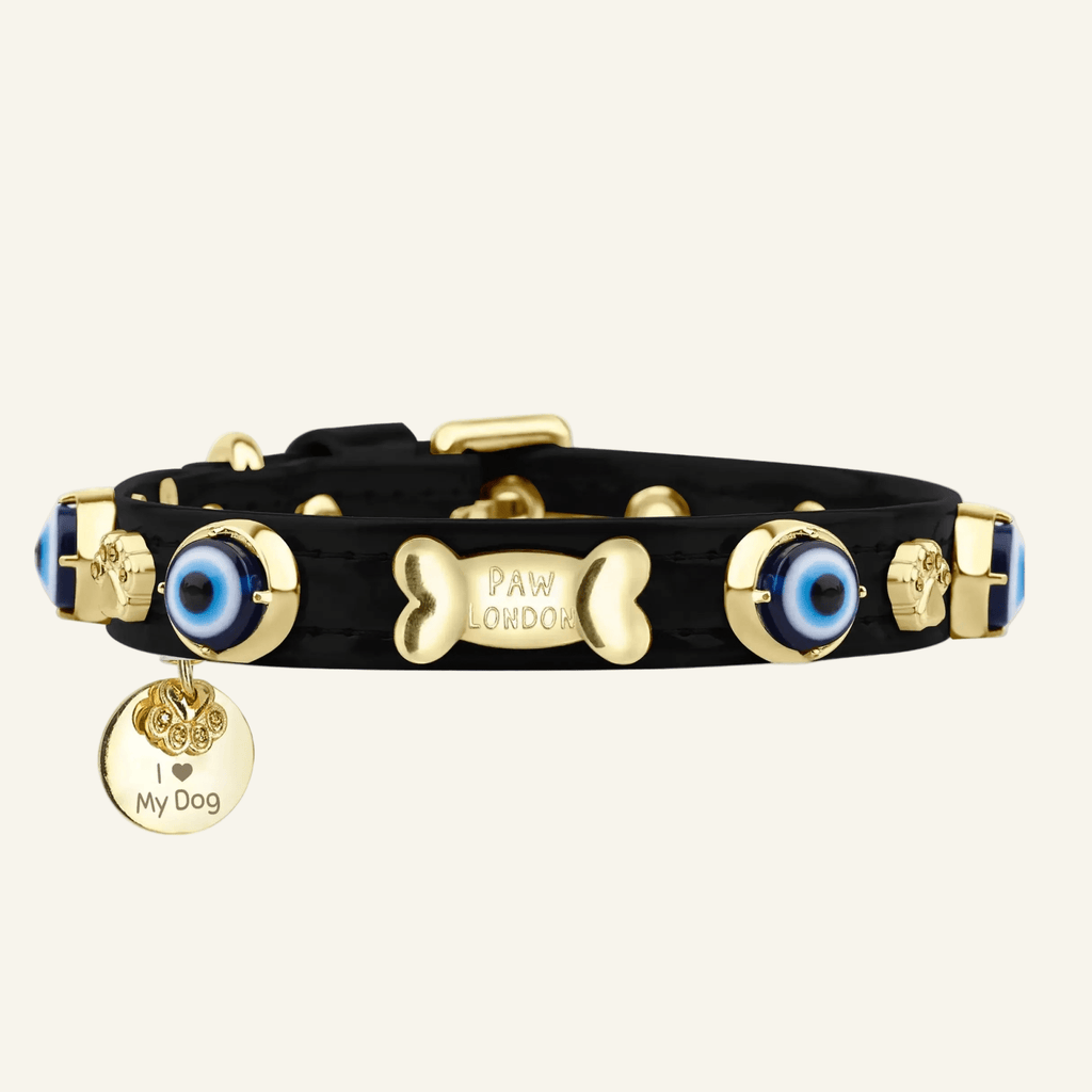 Evil Eye Dog Collar Black 🧿 - PAW LONDON