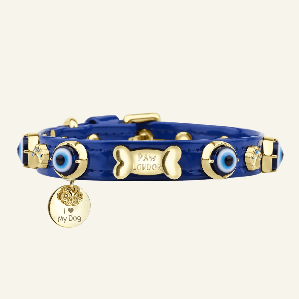 Evil Eye Dog Collar Royal Blue 🧿 - PAW LONDON