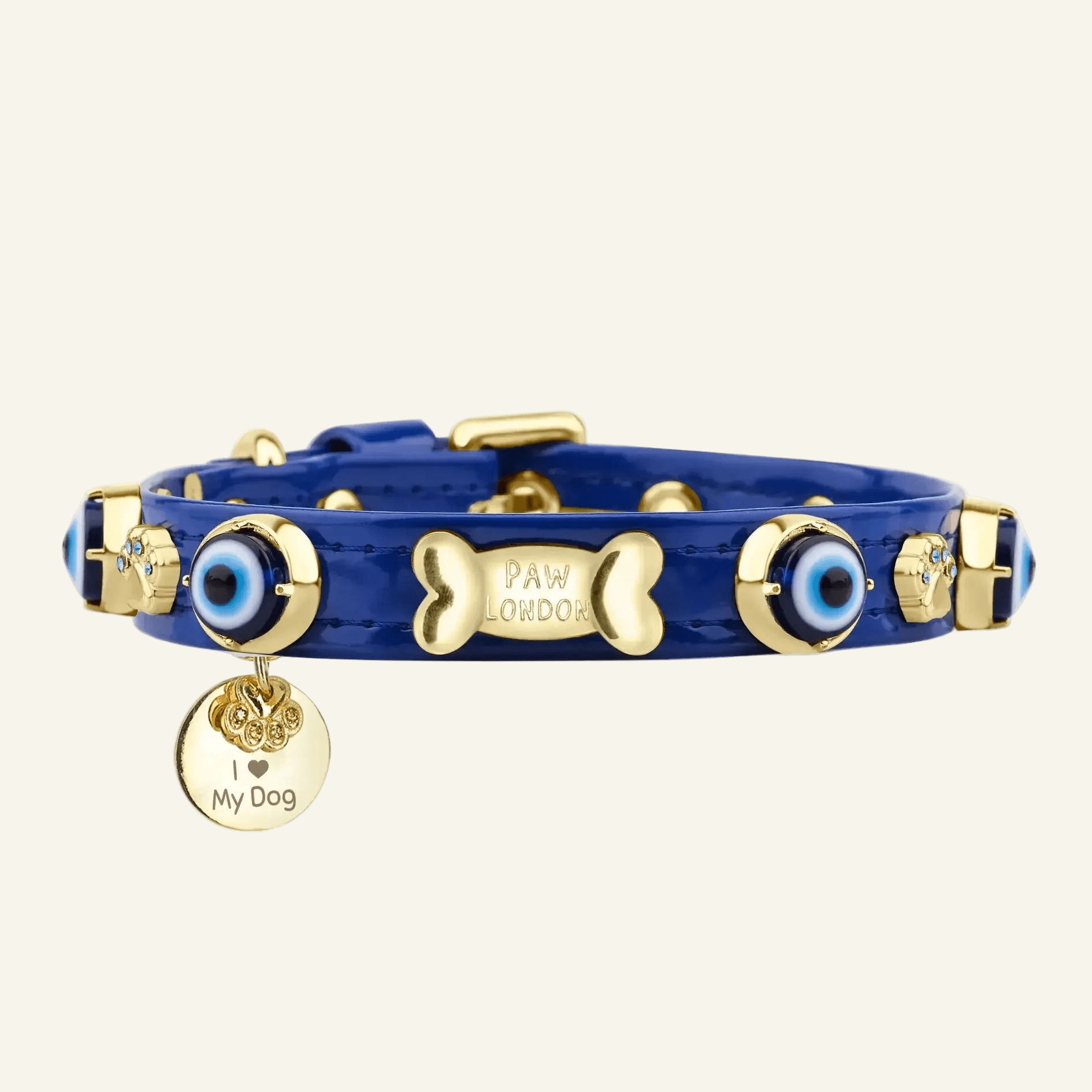 Evil Eye Dog Collar Royal Blue 🧿 - PAW LONDON