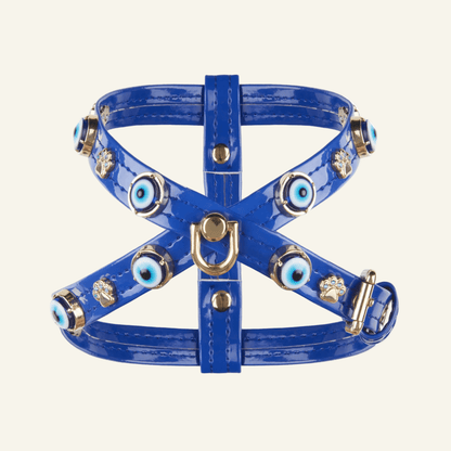 Evil Eye Dog Harness | Royal Blue 🧿 - PAW LONDON