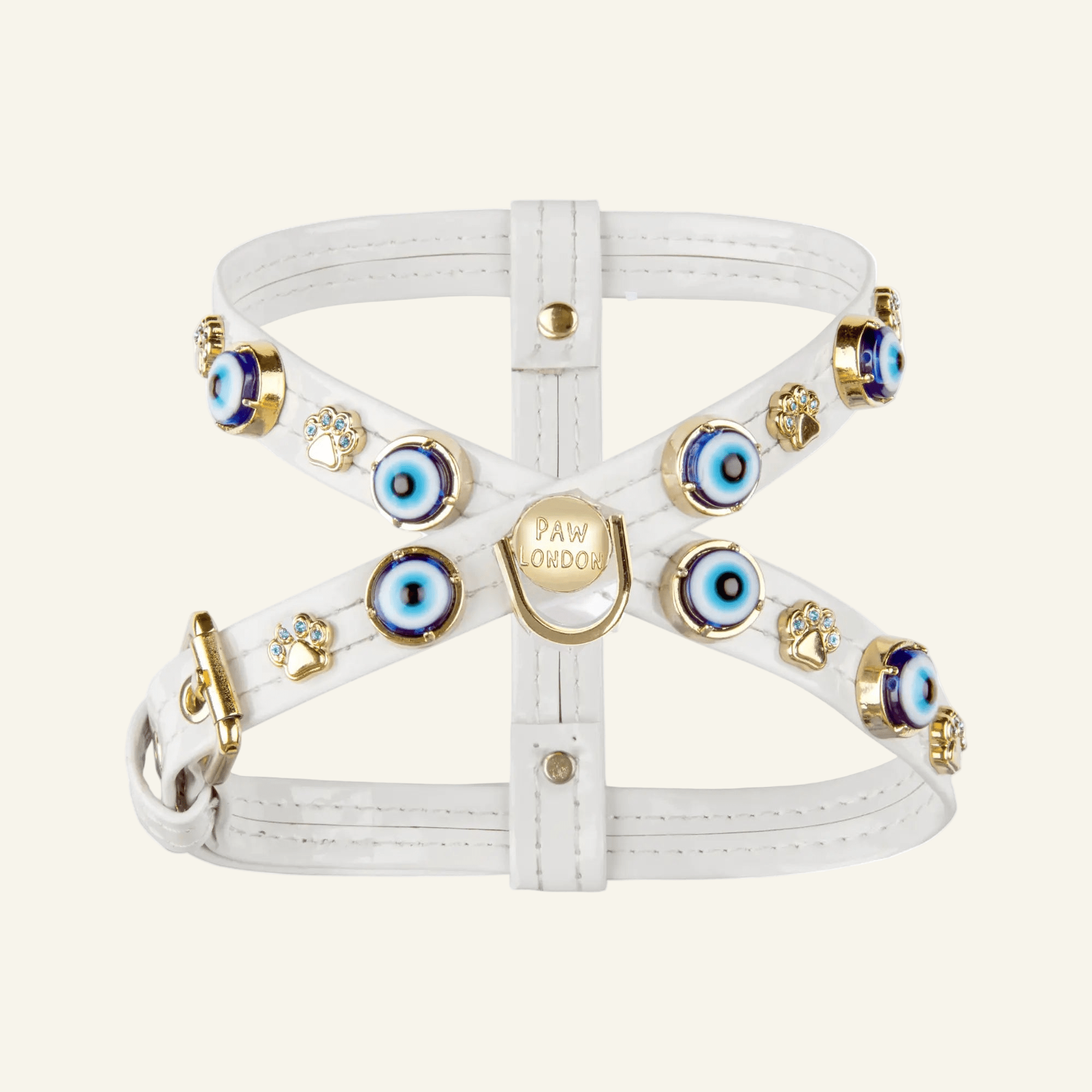 Evil Eye Dog Harness | White 🧿 - PAW LONDON