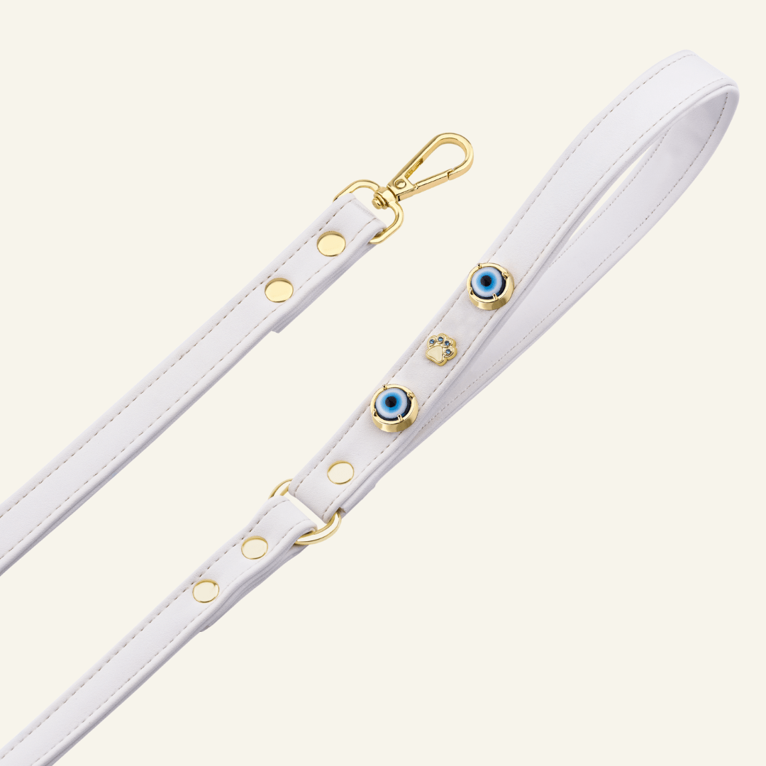 Evil Eye Dog Lead | White 🧿 - PAW LONDON