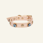 Evil Eye Pet Collar Baby Pink All Over - PAW LONDON
