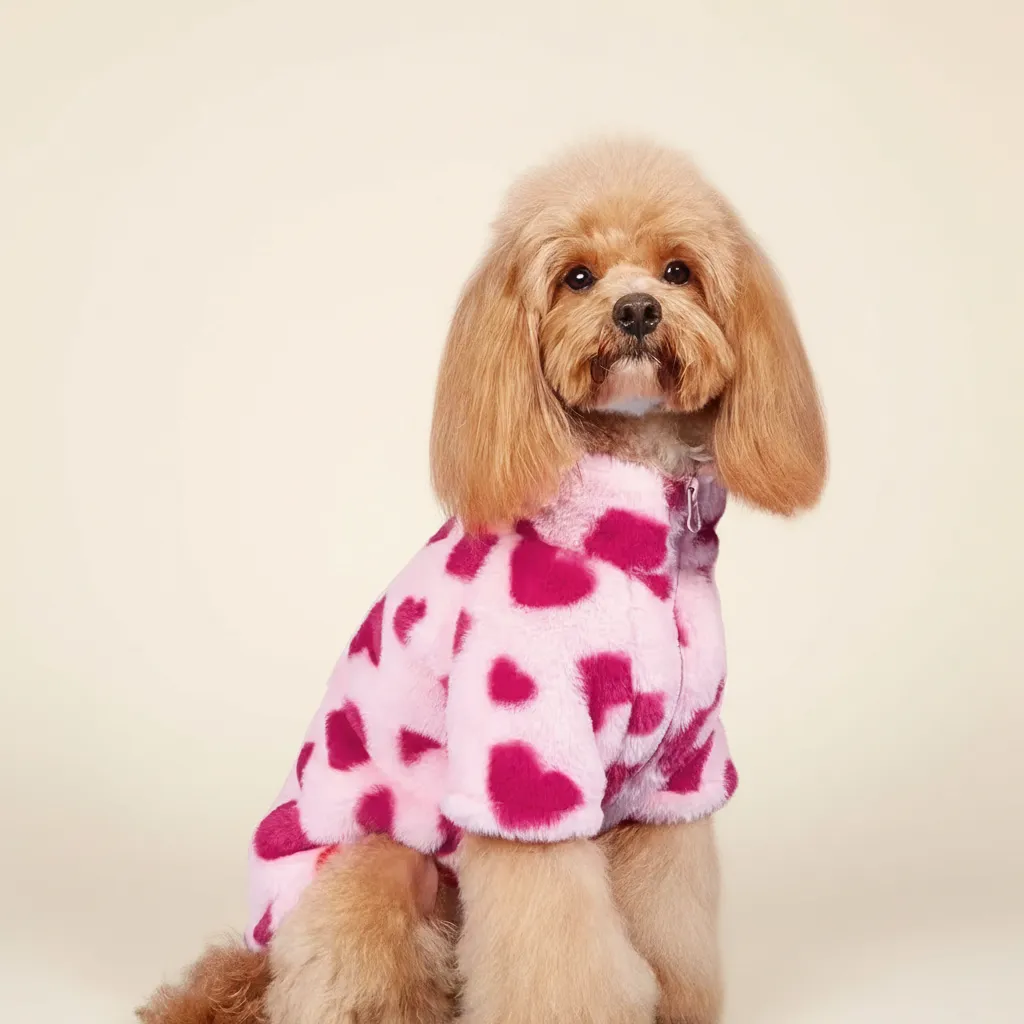 All Over Heart Dog Fleece 💓