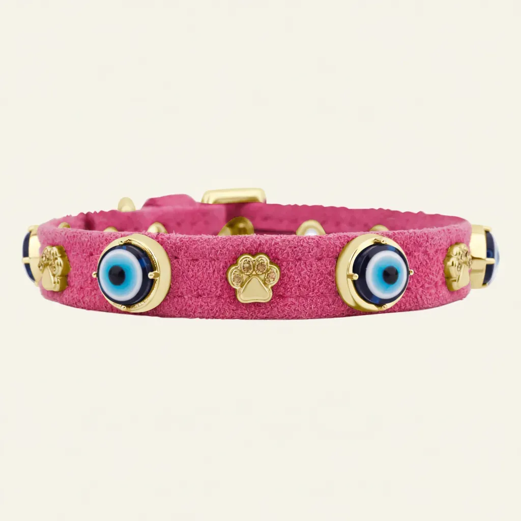Hot Pink Evil ye Dog Collar without name tag