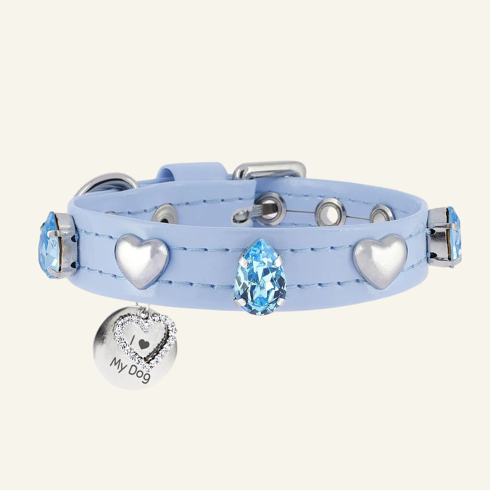 Fabrice Blue Swarovski Dog Collar 💎 - PAW LONDON