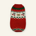 Red Fair Isle bear dog jumper