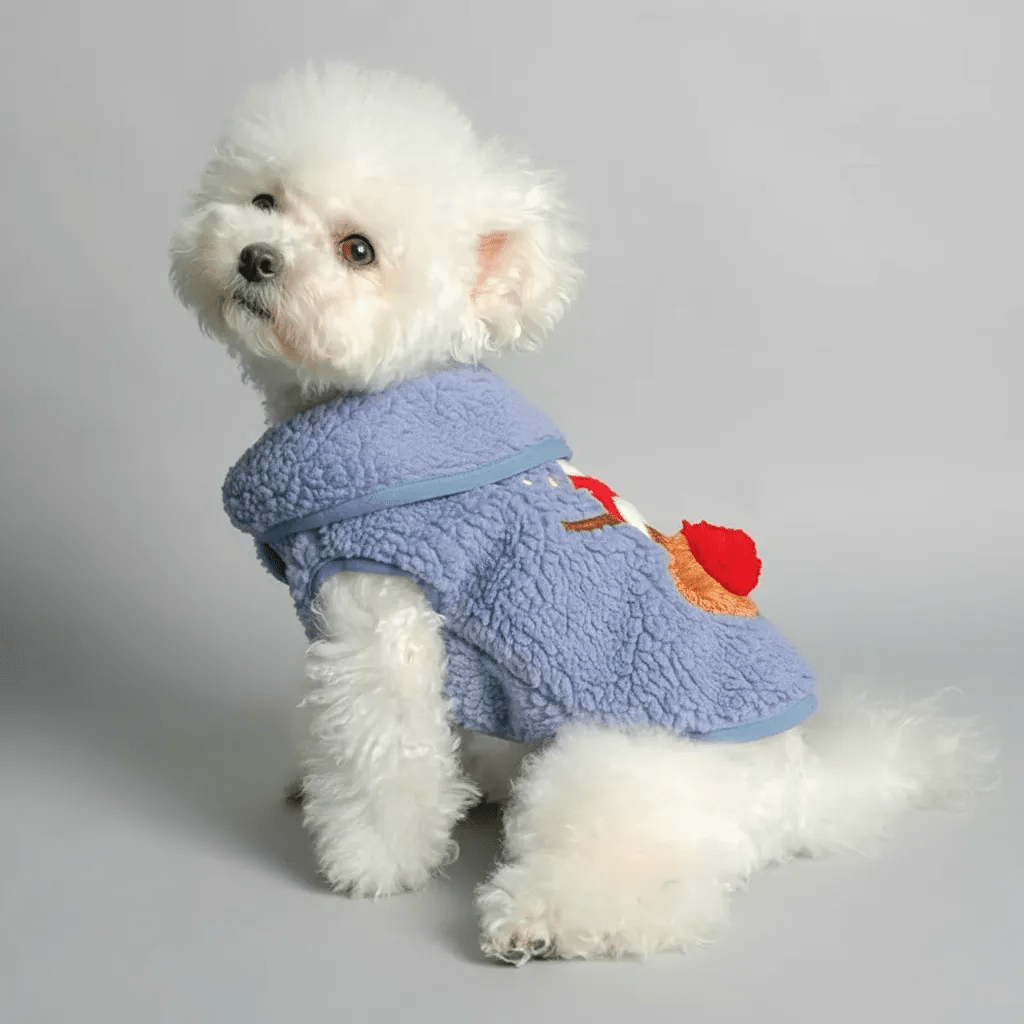 Festive Rudolph Dog Winter Coat 🦌 | Blue - PAW LONDON