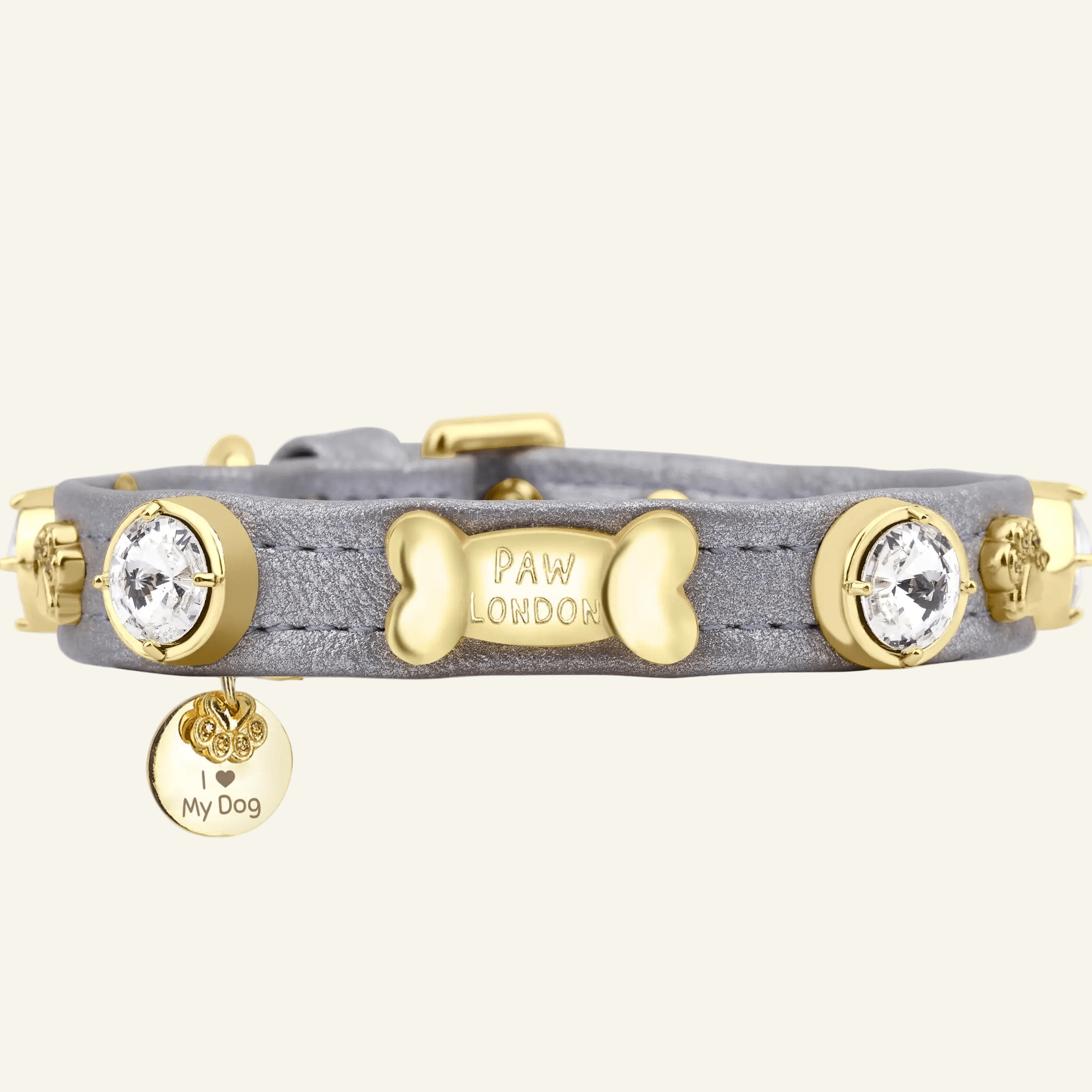 Gatsby Silver Swarovski Dog Collar 🍸 - PAW LONDON