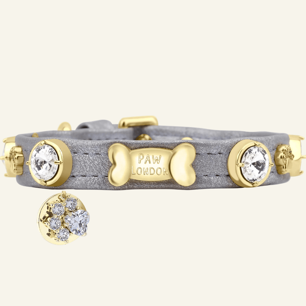 Gatsby Silver Swarovski Dog Collar 🍸 - PAW LONDON