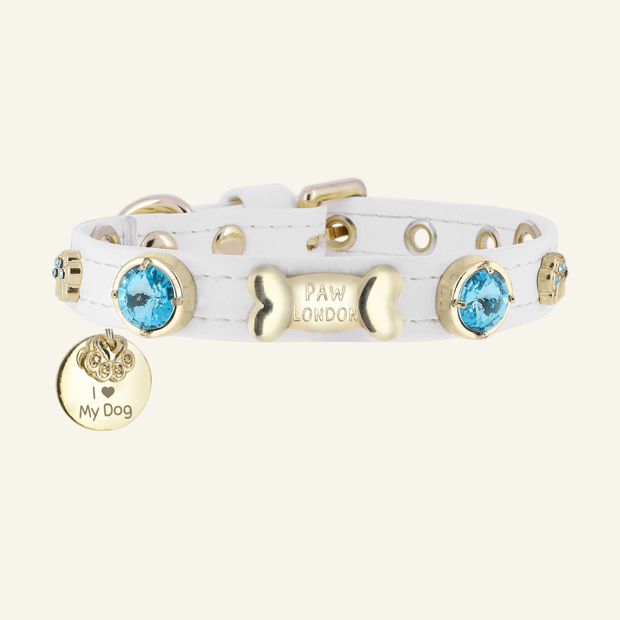 George Swarovski White Dog Collar 💎 - PAW LONDON