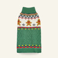 Green gingerbread Fair Isle dog jumper