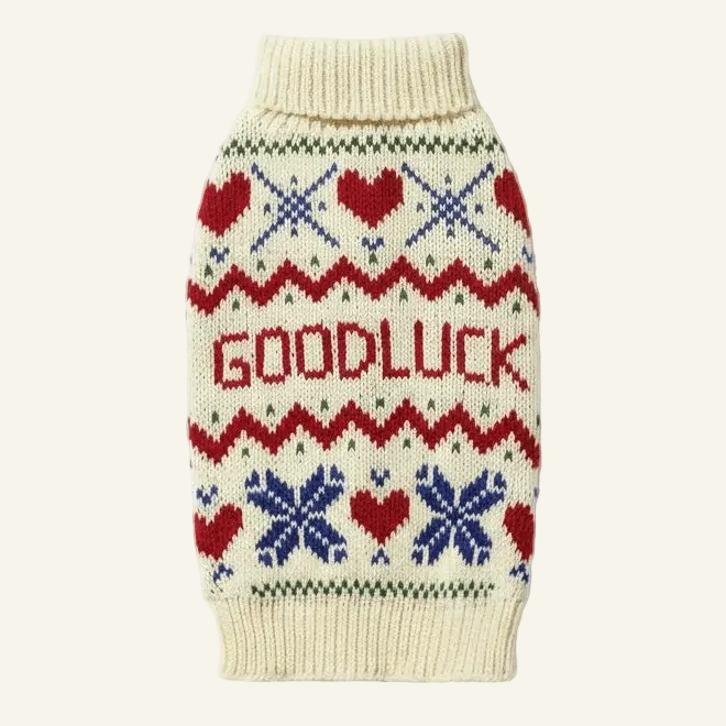 Good Luck Christmas Dog Jumper 🍀 - PAW LONDON