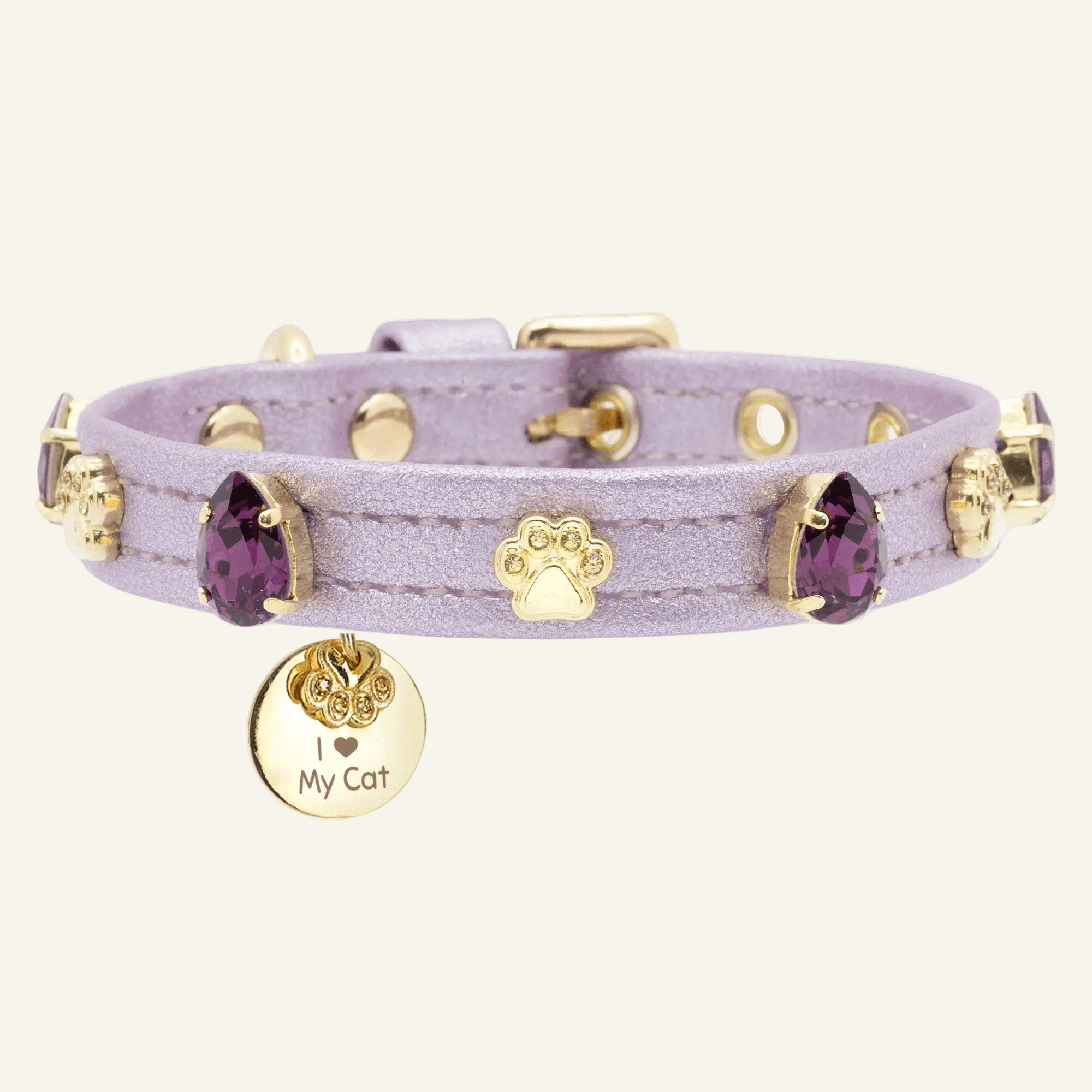 Harper Swarovski Purple Cat Collar - PAW LONDON