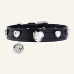 Heart Swarovski Black Dog Collar 🖤 - PAW LONDON